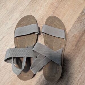 Gray Strappy Sandals